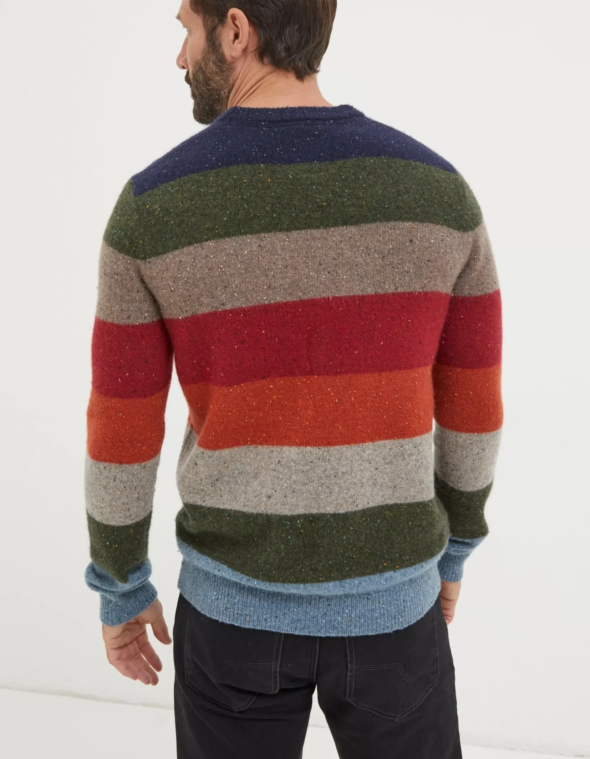 Men FatFace View All|Lambswool Stripe Crew Jumper