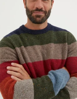 Men FatFace View All|Lambswool Stripe Crew Jumper