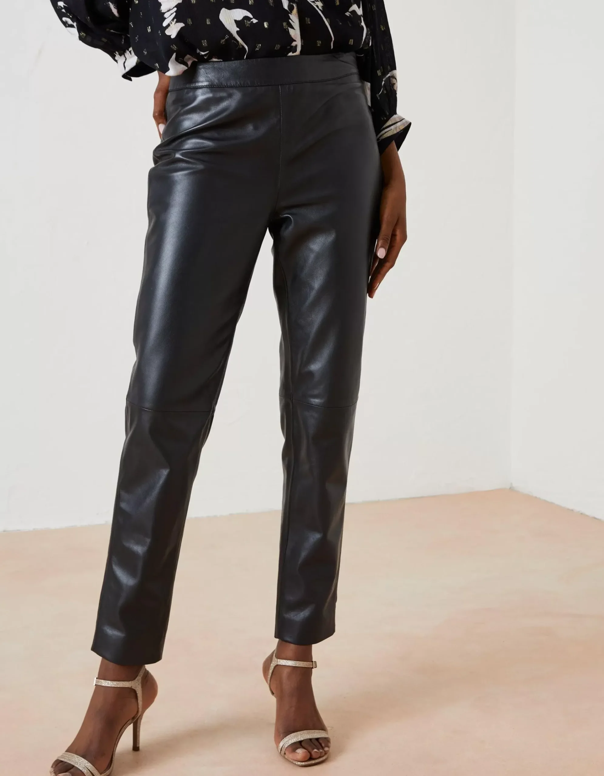 Women FatFace View All|Lana Leather Tapered Trousers