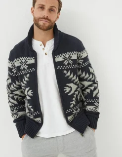 Men FatFace View All|Lanark Shawl Pattern Cardigan