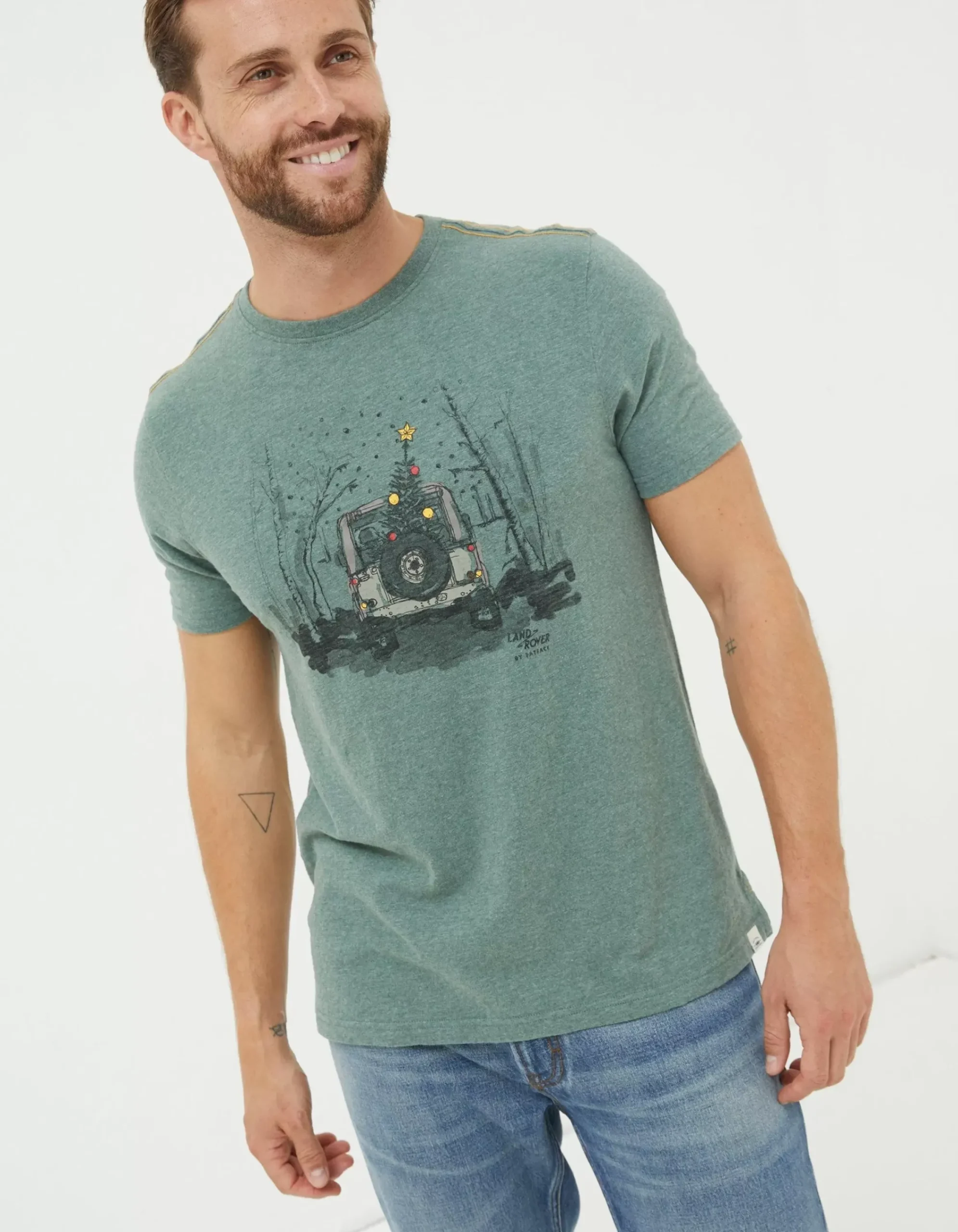 Men FatFace View All|Land Rover Painted T-Shirt