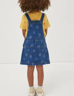 Girls FatFace View All|Laser Print Denim Pinafore Dress