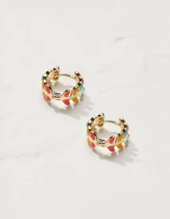 Women FatFace View All|Leaf Huggy Hoop Earrings