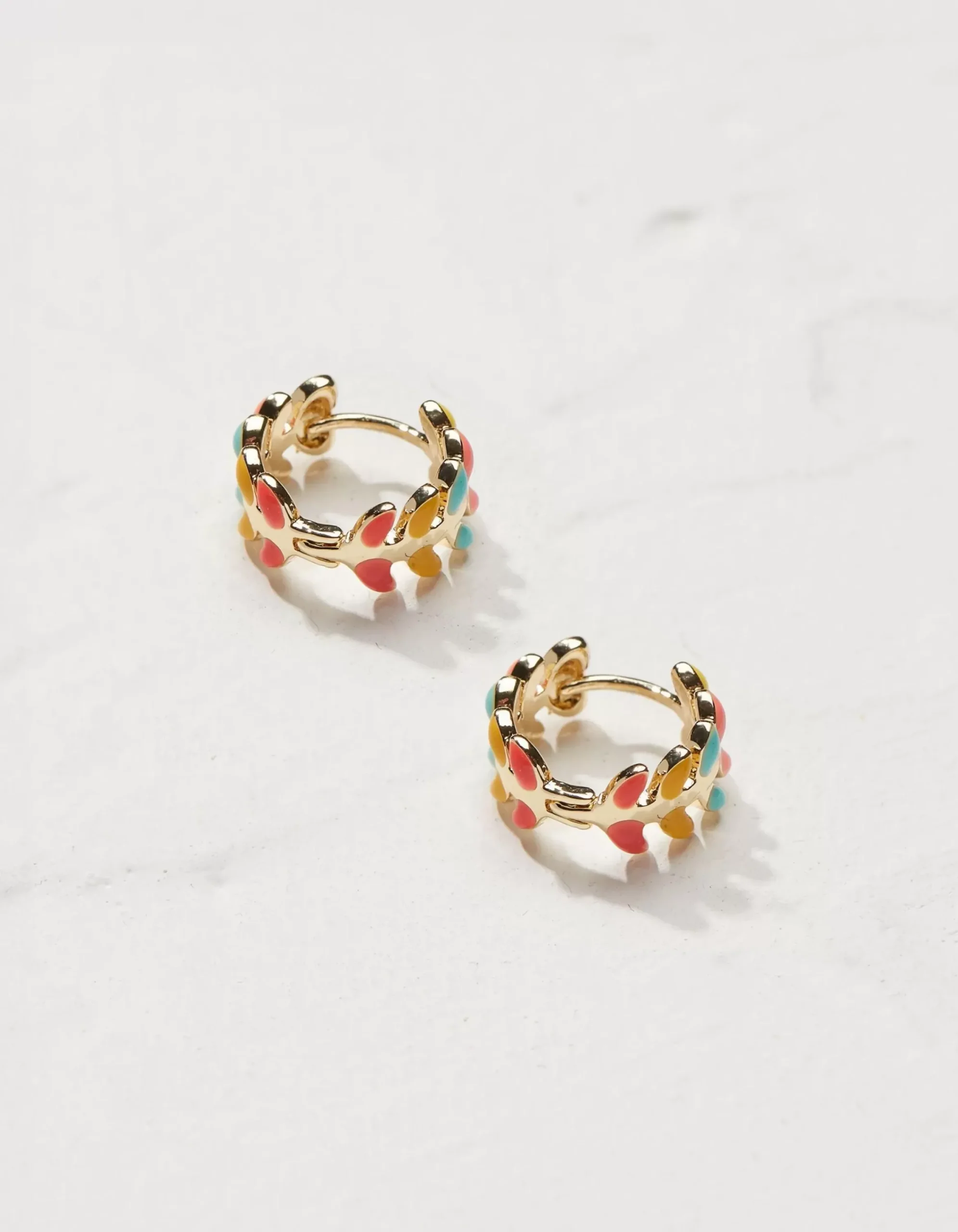Women FatFace View All|Leaf Huggy Hoop Earrings