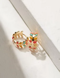 Women FatFace View All|Leaf Huggy Hoop Earrings