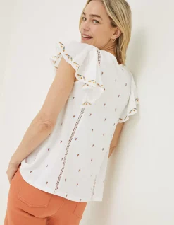 Women FatFace Tops & T-Shirts|Leah Embroidered Top