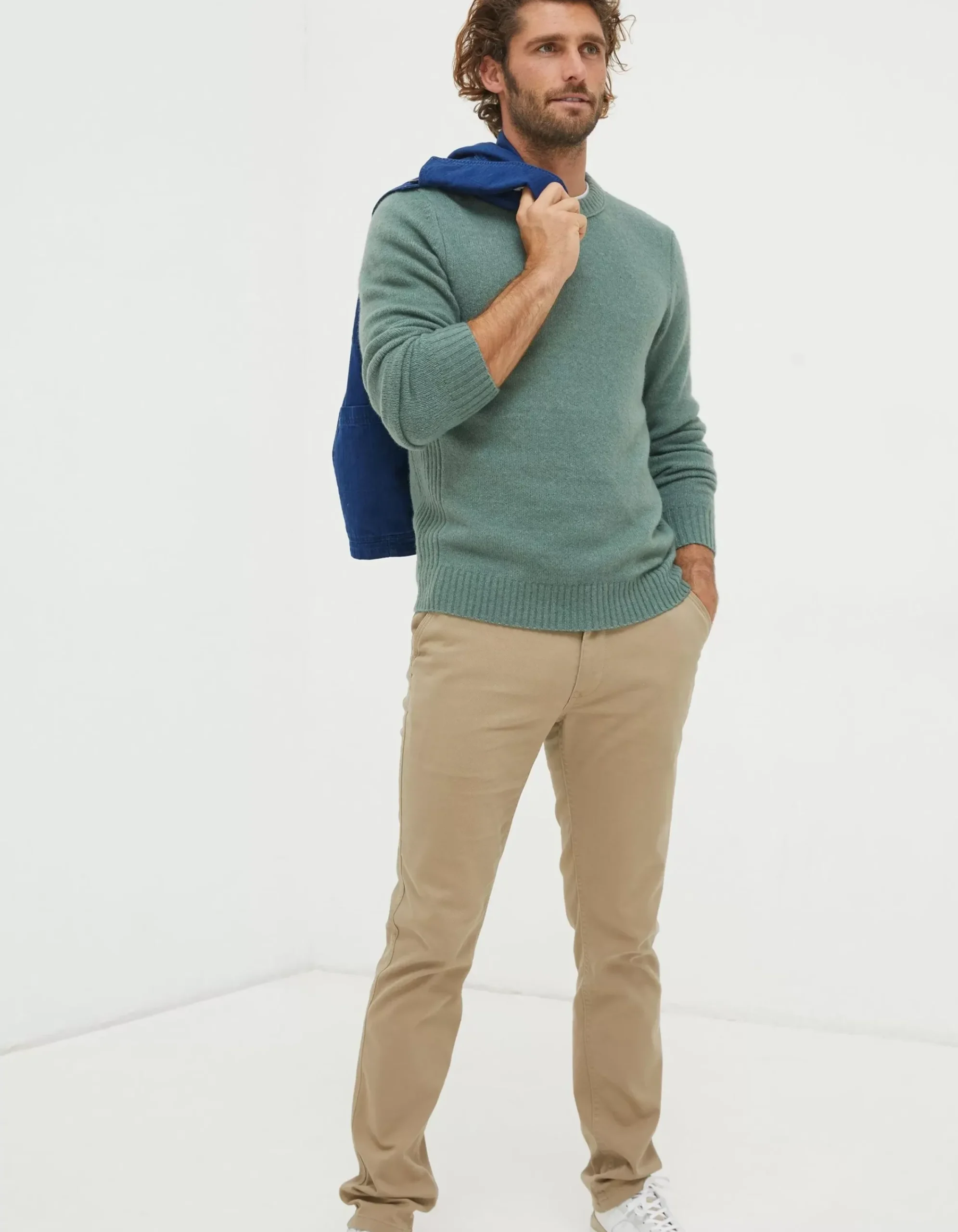 Men FatFace Knitwear|Lewes Crew Jumper