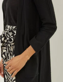 Women FatFace Knitwear|Lindsay Cotton Linen Longline Cardigan