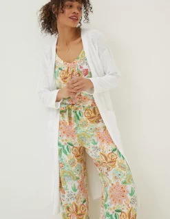 Women FatFace Knitwear|Lindsay Cotton Linen Longline Cardigan