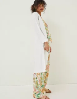 Women FatFace Knitwear|Lindsay Cotton Linen Longline Cardigan