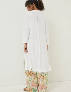 Women FatFace Knitwear|Lindsay Cotton Linen Longline Cardigan