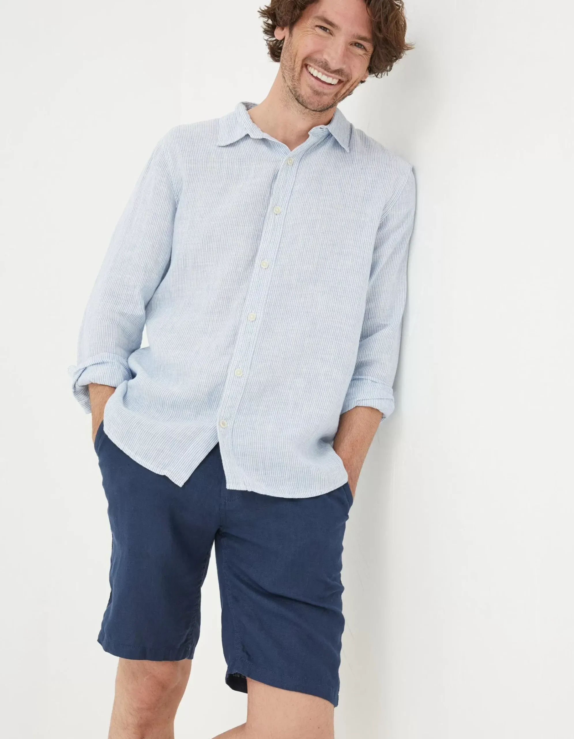 Men FatFace Shorts|Linen Flat Front Shorts