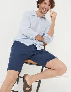 Men FatFace Shorts|Linen Flat Front Shorts