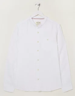 Men FatFace Shirts|Linen Grandad Shirt