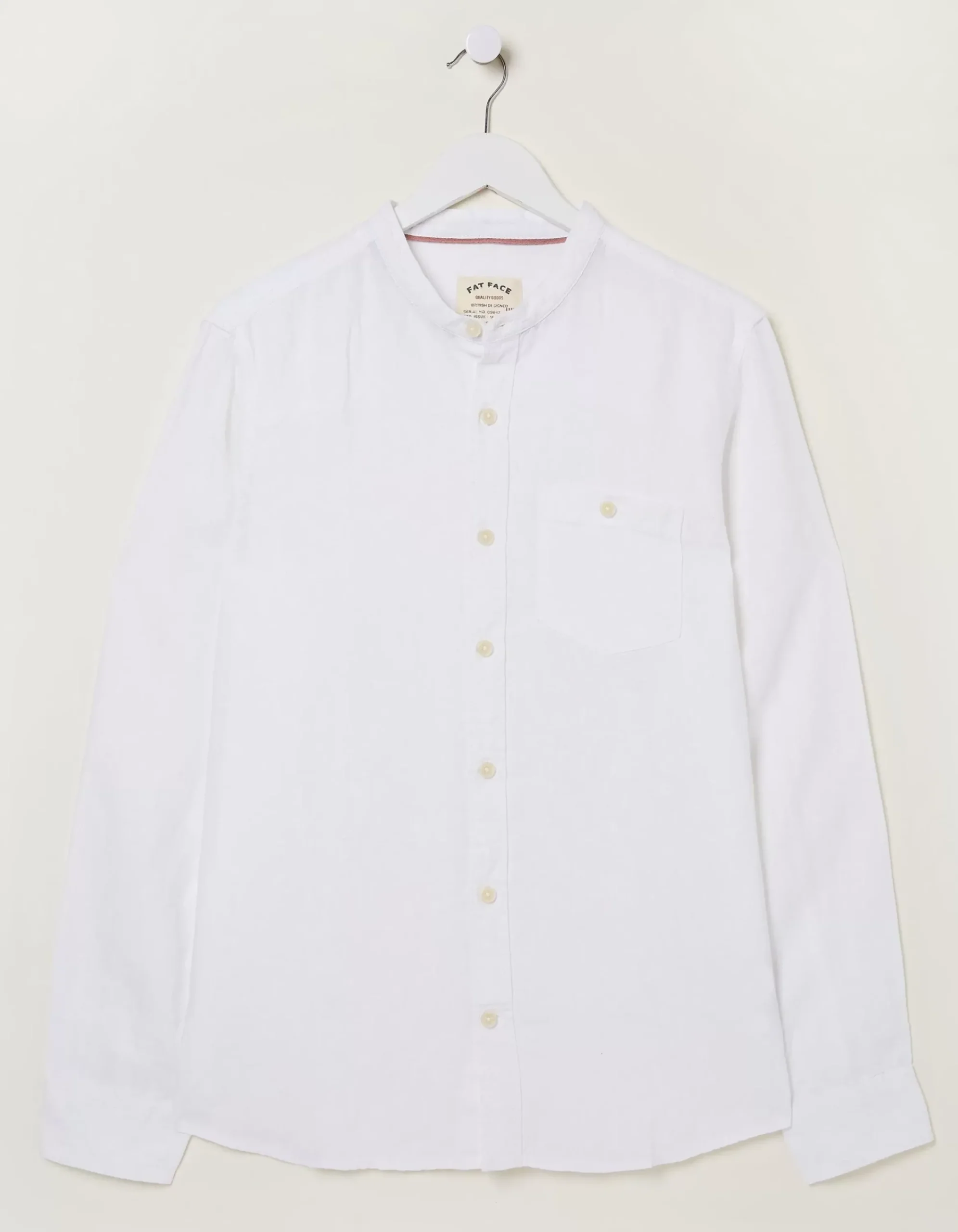 Men FatFace Shirts|Linen Grandad Shirt