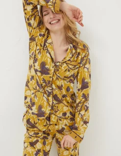Women FatFace Nightwear & Loungewear|Lino Birds Pyjama Top
