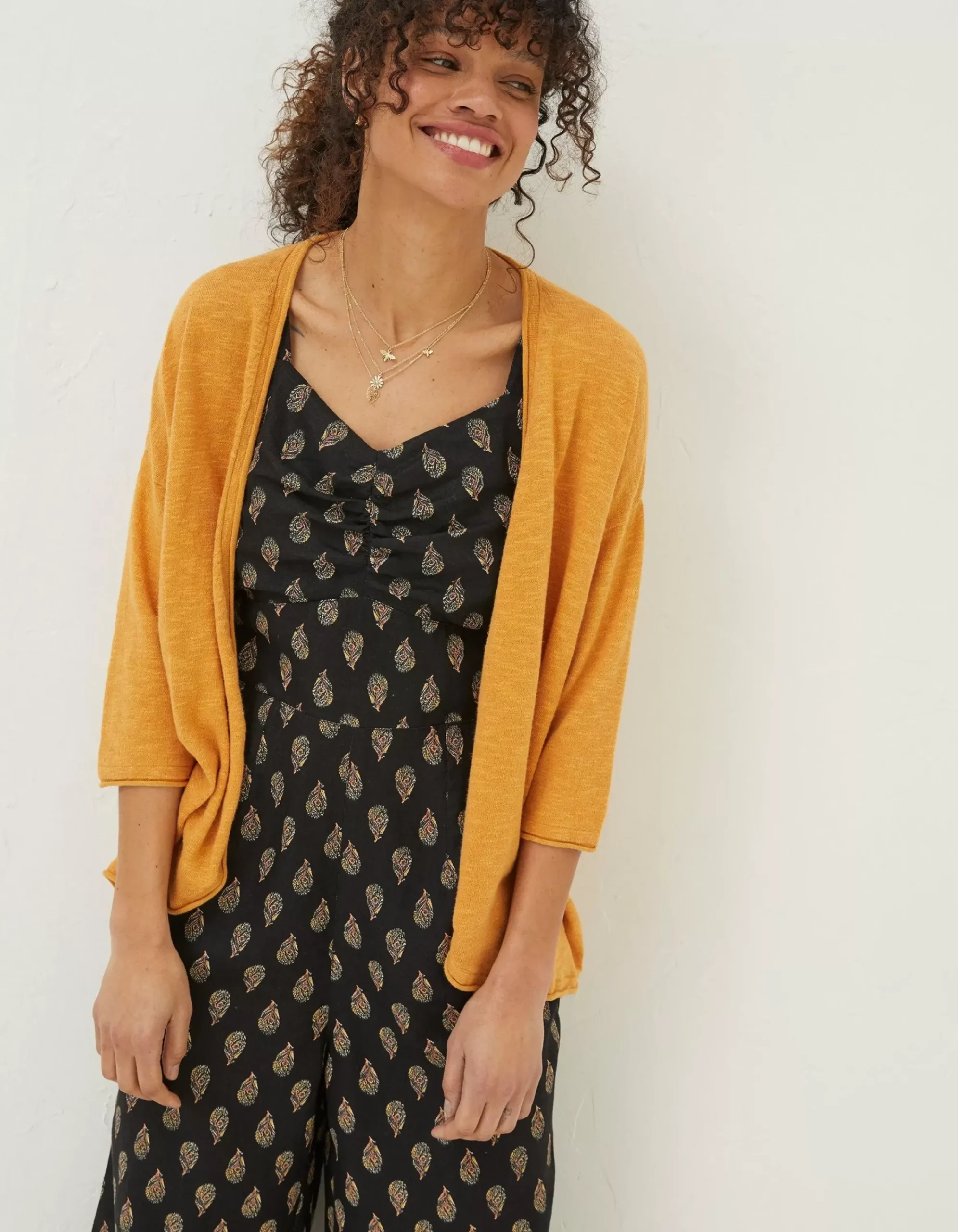Women FatFace Knitwear|Lizzy Cotton Linen Cardigan