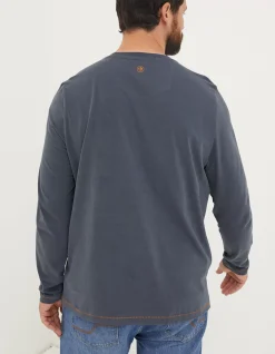 Men FatFace T-Shirts|Lochs Edge Long Sleeve Graphic