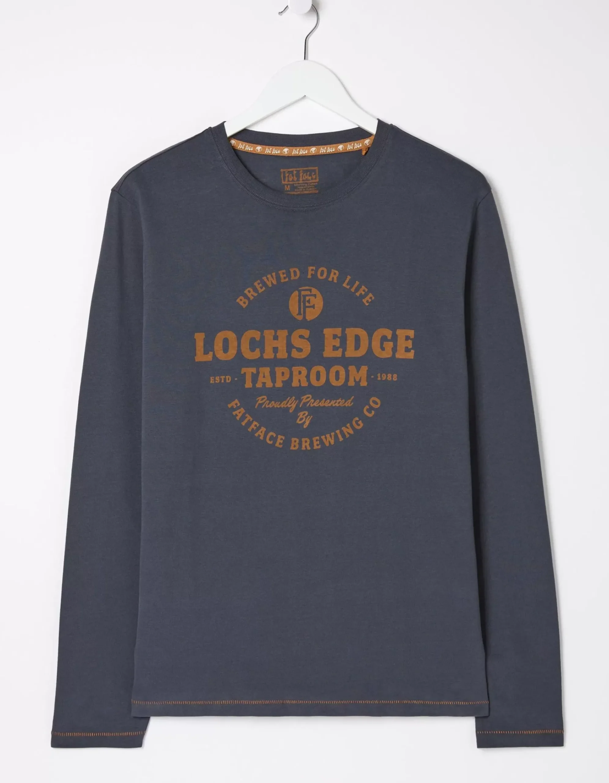 Men FatFace T-Shirts|Lochs Edge Long Sleeve Graphic