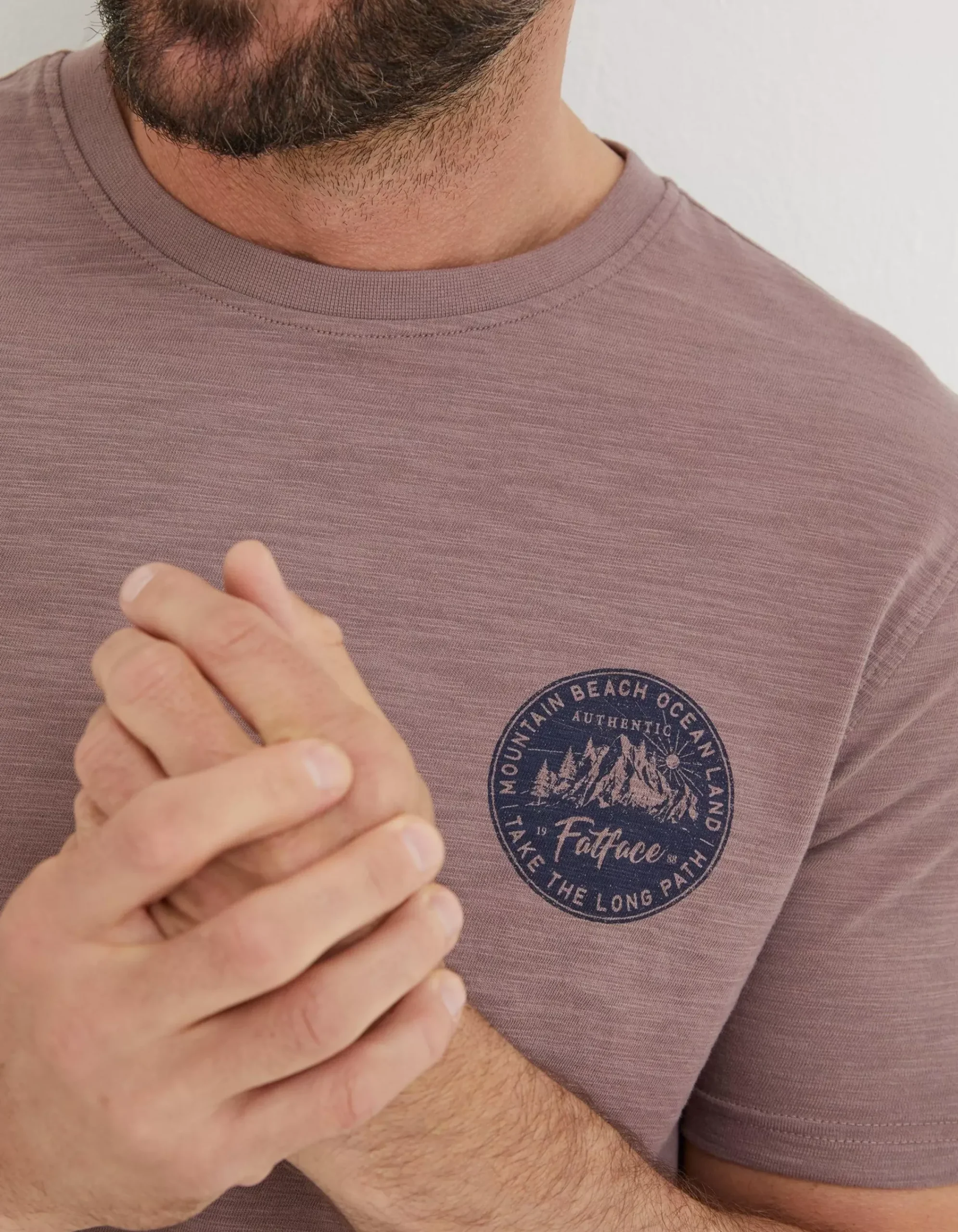 Men FatFace T-Shirts|Long Path Printed T-Shirt