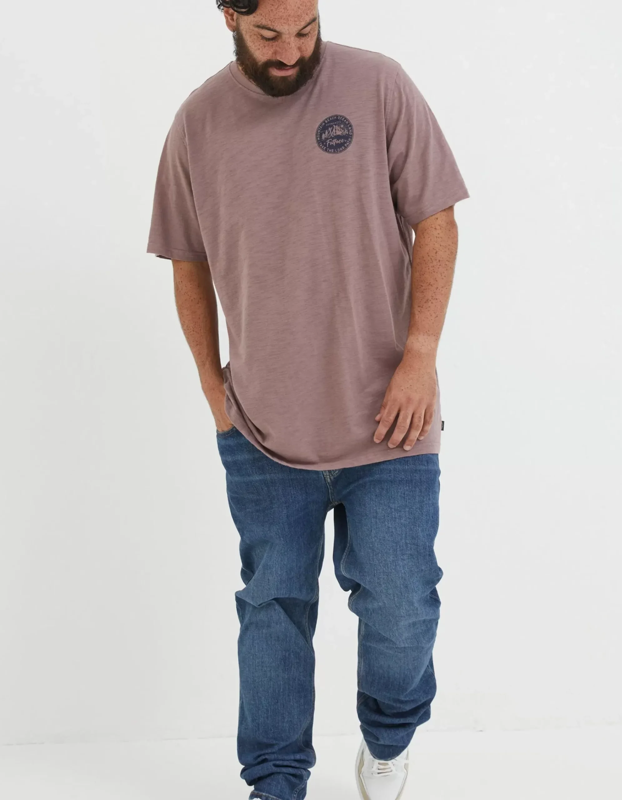 Men FatFace T-Shirts|Long Path Printed T-Shirt