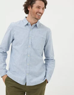 Men FatFace Shirts|Long Sleeve Gore Stripe Shirt
