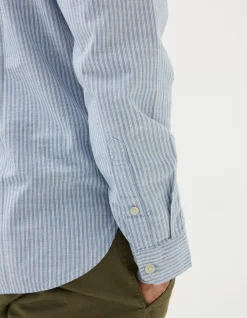 Men FatFace Shirts|Long Sleeve Gore Stripe Shirt