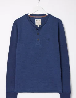 Men FatFace T-Shirts|Long Sleeve Indigo Henley