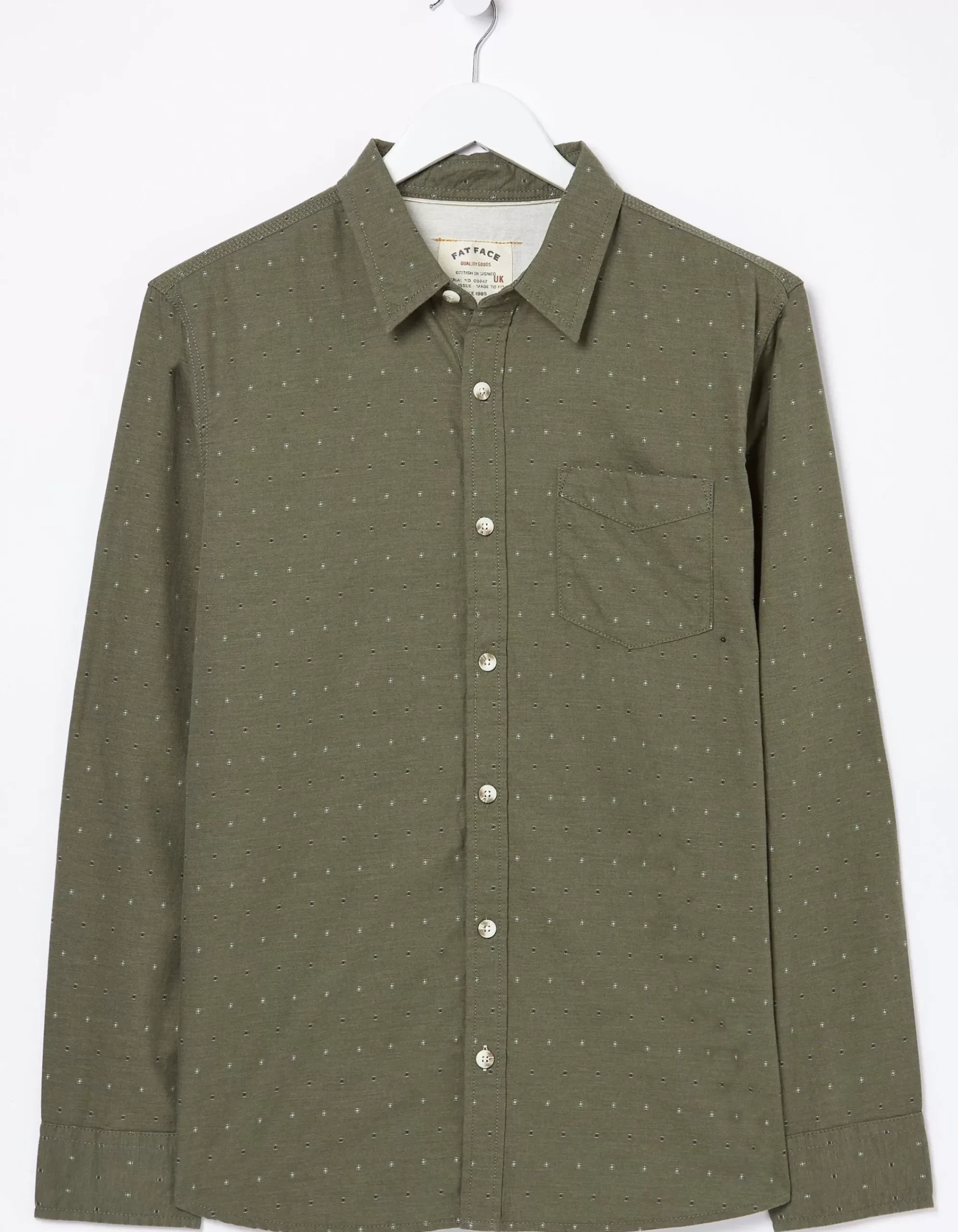 Men FatFace Shirts|Long Sleeve Kaber Dobby Shirt