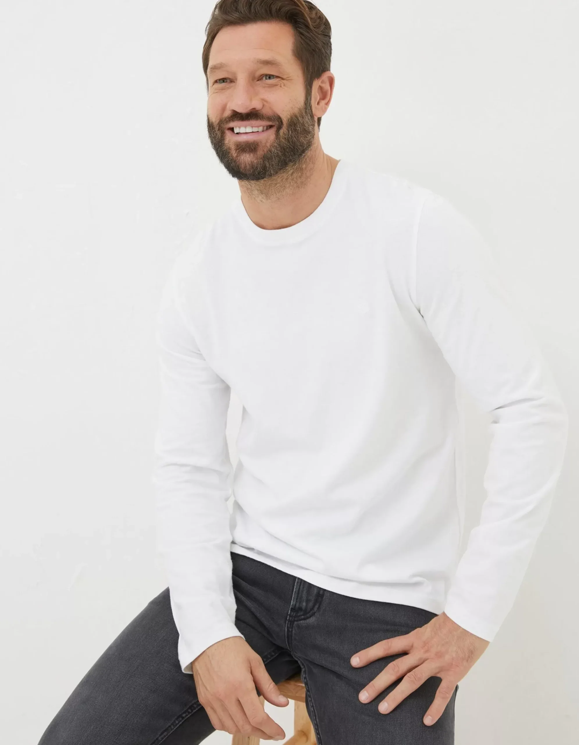 Men FatFace View All|Long Sleeve Lulworth Crew Neck T-Shirt