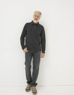 Men FatFace View All|Long Sleeve Organic Cotton Pique Polo