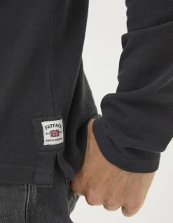 Men FatFace View All|Long Sleeve Organic Cotton Pique Polo