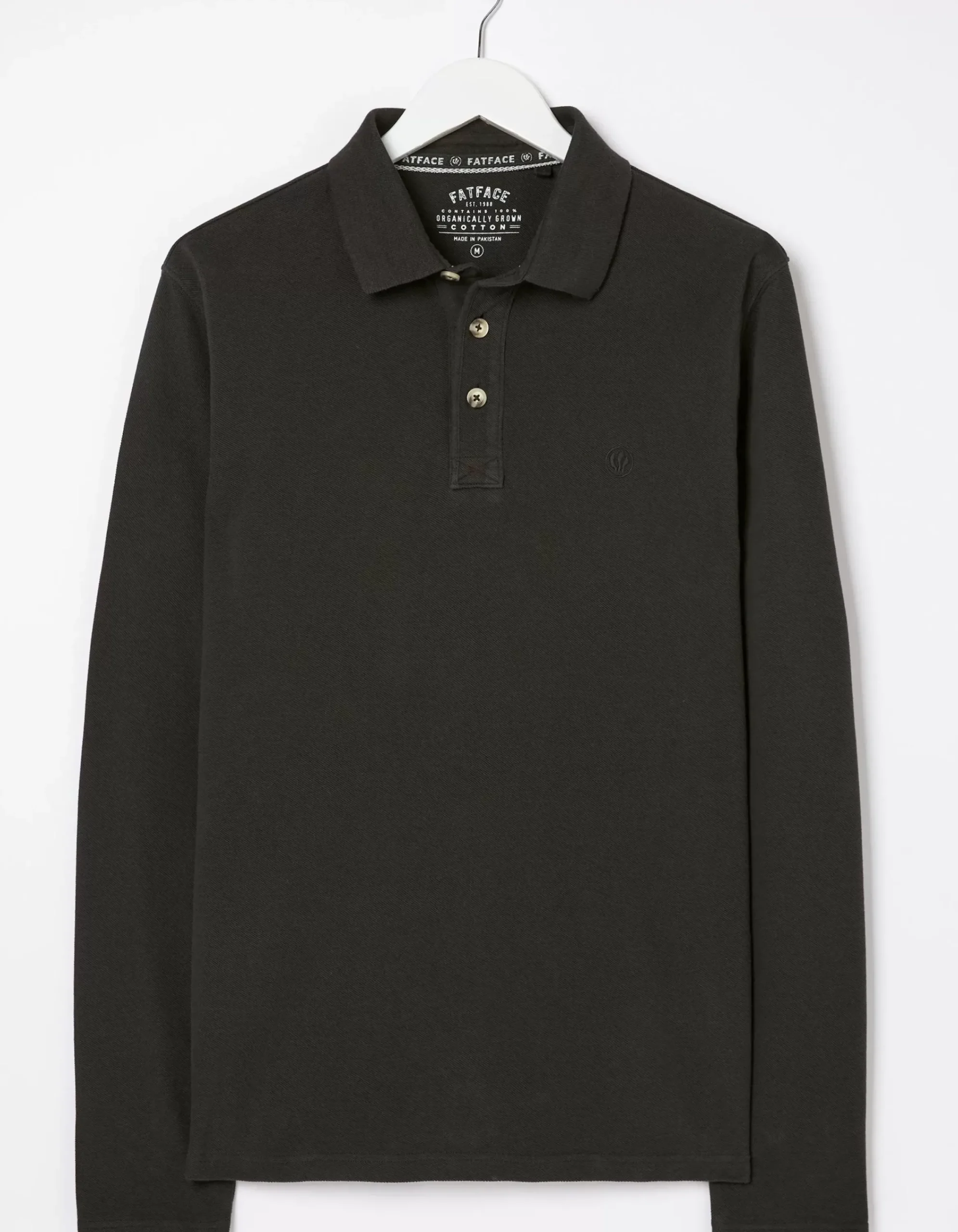 Men FatFace Polo Shirts|Long Sleeve Organic Pique Polo