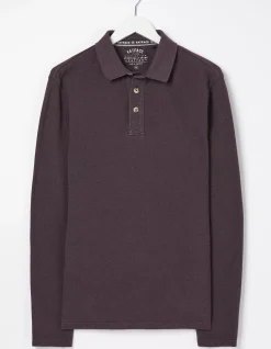 Men FatFace Polo Shirts|Long Sleeve Organic Pique Polo
