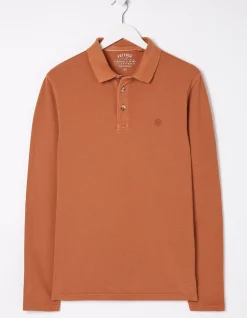 Men FatFace View All|Long Sleeve Organic Pique Polo