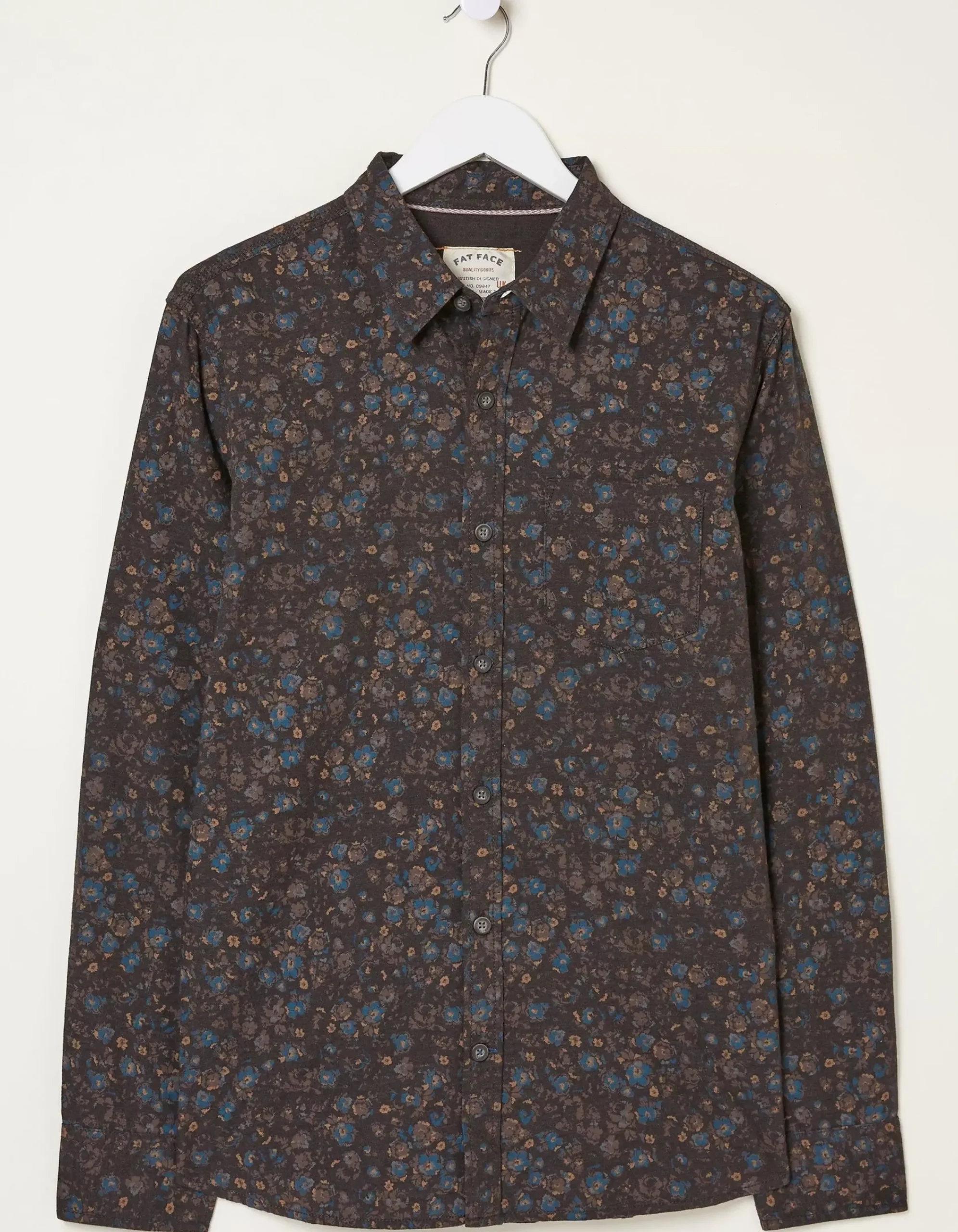 Men FatFace Shirts|Long Sleeve Painted Floral Print Shirt