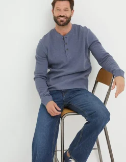 Men FatFace View All|Long Sleeve Ribbed Henley