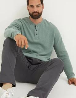 Men FatFace View All|Long Sleeve Ribbed Henley