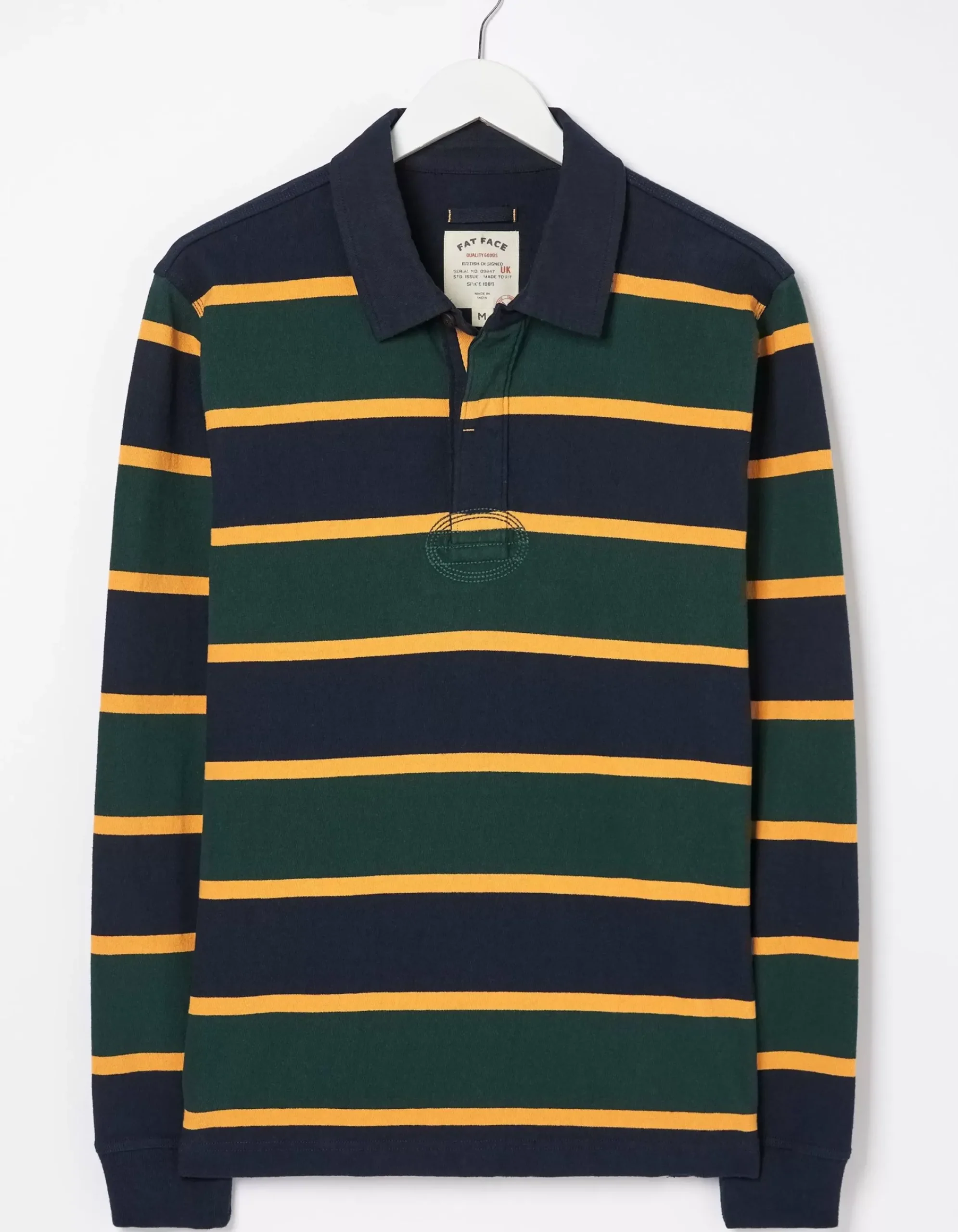Men FatFace T-Shirts|Long Sleeve Stripe Rugby Sweatshirt
