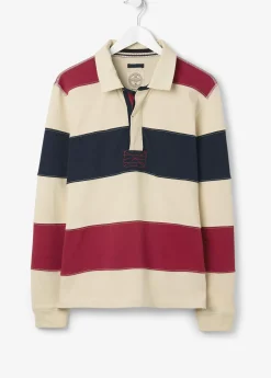 Men FatFace Rugby Shirts|Long Sleeve Stripe Rugby Sweat