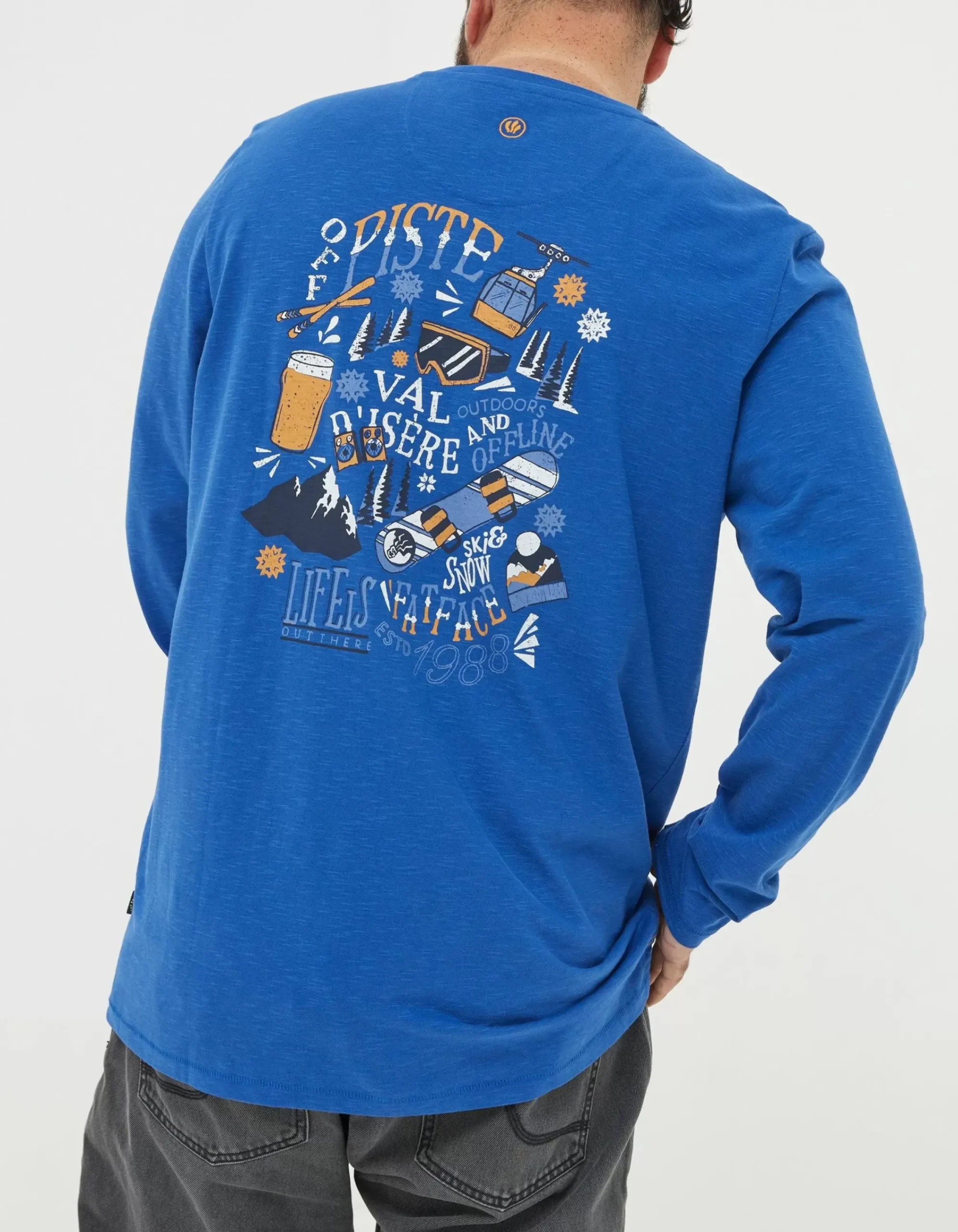 Men FatFace T-Shirts|Long Sleeve Val D'Isere T-Shirt
