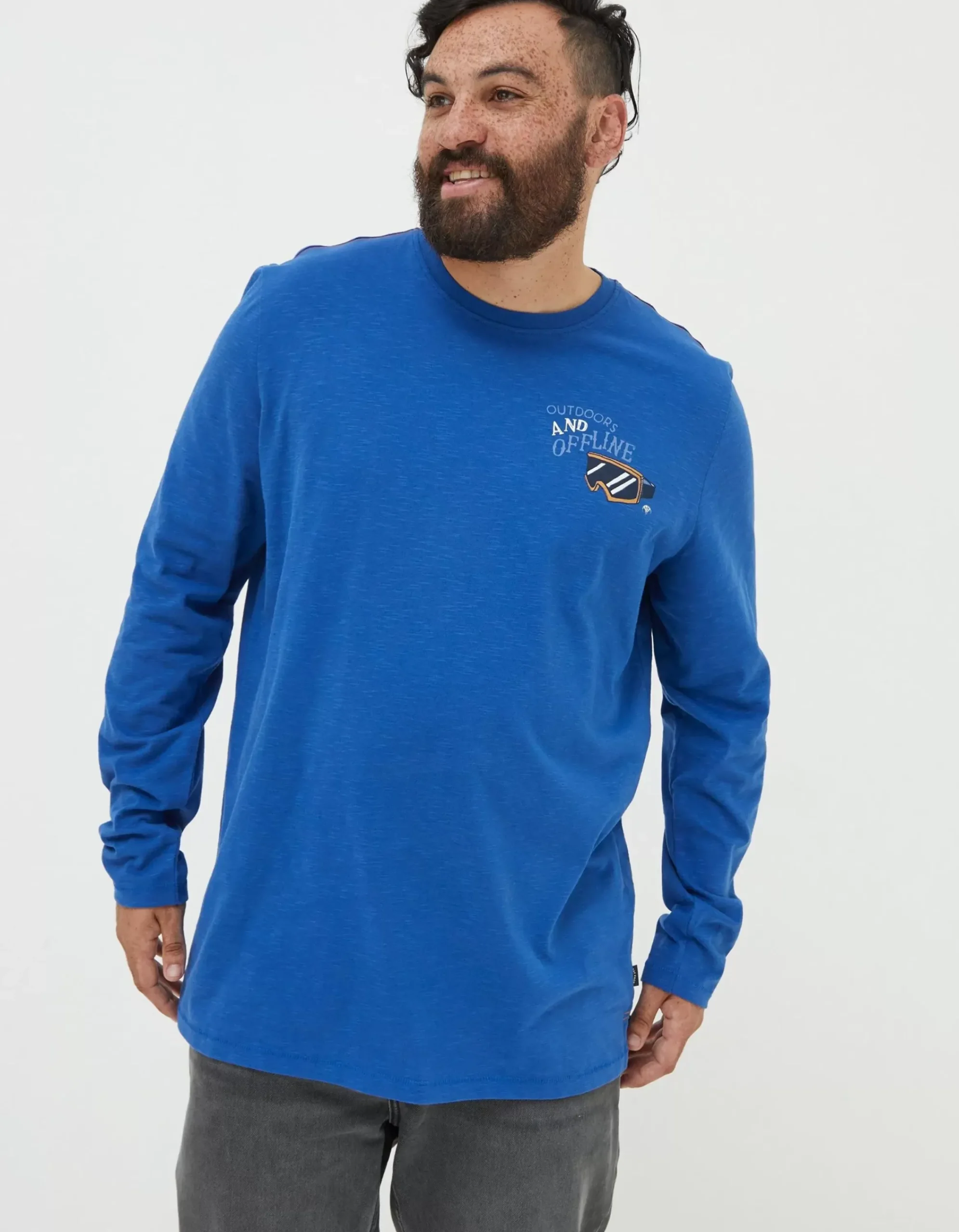 Men FatFace T-Shirts|Long Sleeve Val D'Isere T-Shirt