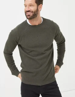 Men FatFace T-Shirts|Long Sleeve Waffle Crew