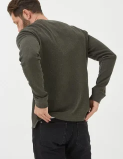 Men FatFace T-Shirts|Long Sleeve Waffle Crew
