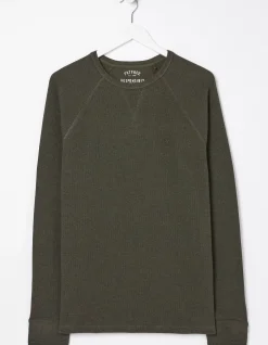 Men FatFace T-Shirts|Long Sleeve Waffle Crew