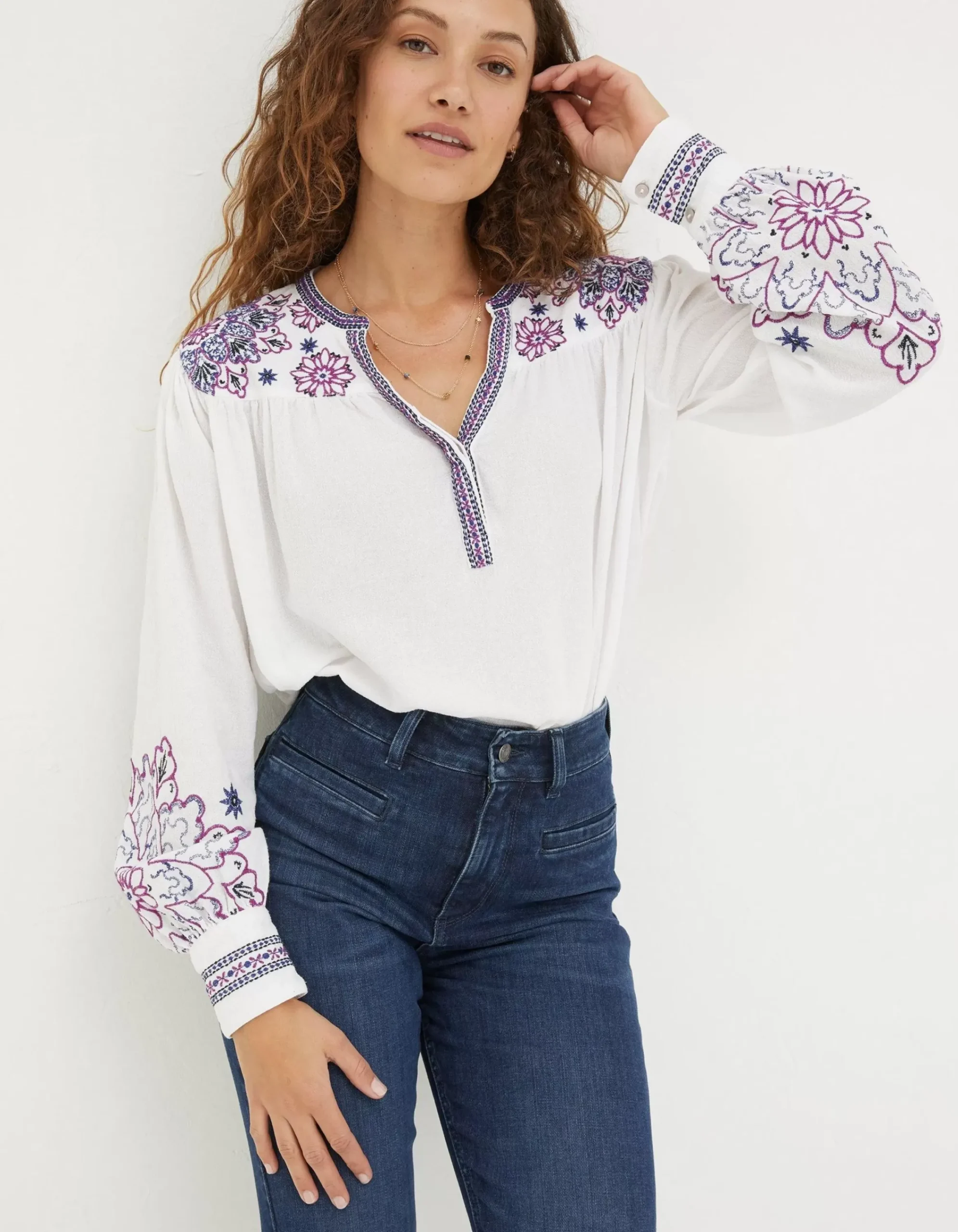 Women FatFace Shirts & Blouses|Lou Embroidered Blouse
