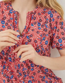 Women FatFace Tops & T-Shirts|Lou Woodblock Meadow Tunic Top