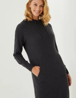 Women FatFace Dresses|Lounge Knitted Hoodie Dress
