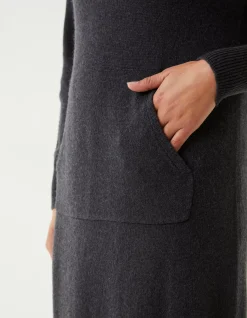 Women FatFace Dresses|Lounge Knitted Hoodie Dress