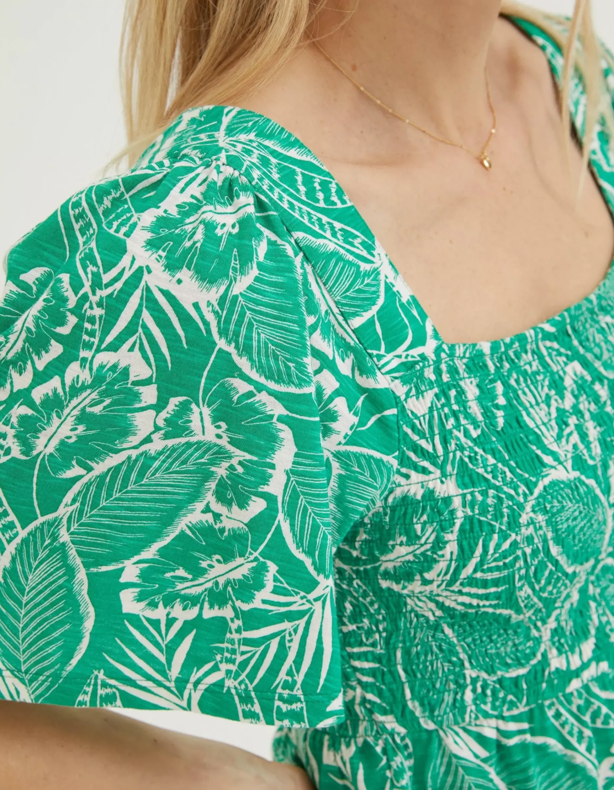 Women FatFace Tops & T-Shirts|Lucia Tropical Leaf Top